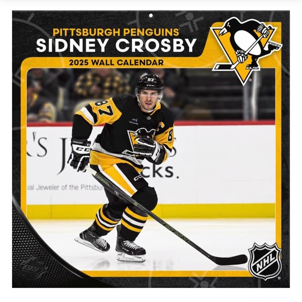 NEW Sidney Crosby 2025 Wall Calendar Pittsburgh Penguins NHL Hockey 12 x 12 inch